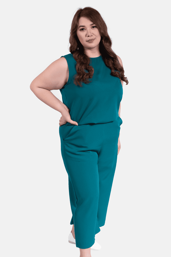 Short Sleeve Jumpsuit - Teal